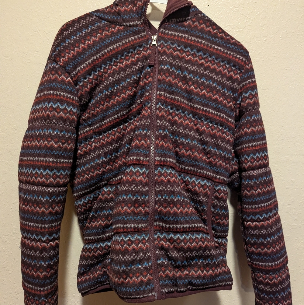Uniqlo Native Southwest Fleece Sherpa Hoodie Full Zip Jacket Medium Purple